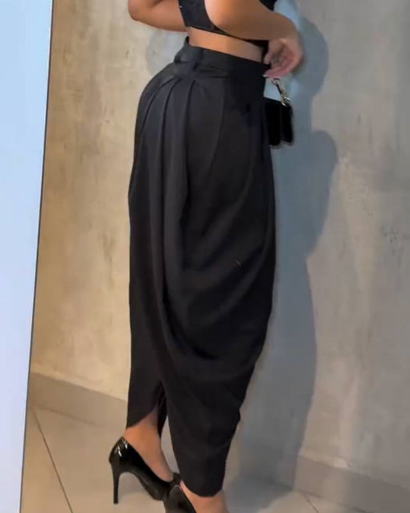 Pantalones Harem de Talle Alto Plisados y Pierna Ancha Shapshe® Leisure