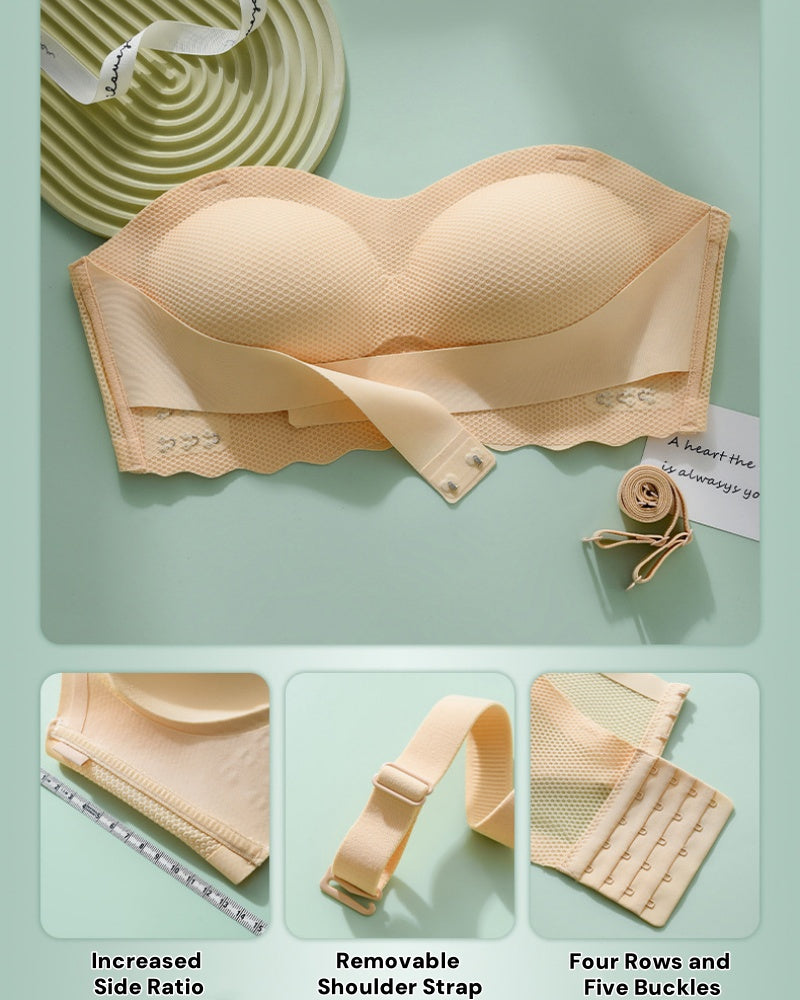 Sostén Bandeau Sin Costuras Transpirable Talla Grande Sin Tirantes Antideslizante