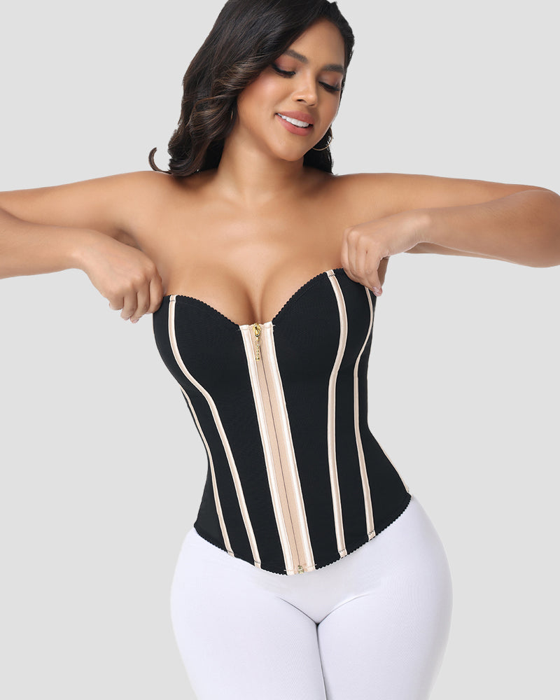 Shapshe® Fajas Colombianas Corsé con Cordones y Rayas en la Espalda (Preventa)