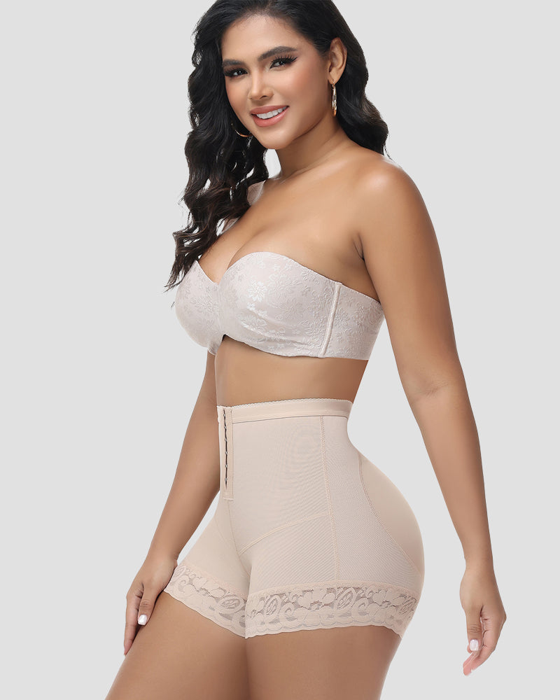 Shorts Shapshe® de Cintura Alta con Levantamiento de Cadera y Cierre Frontal de Gancho