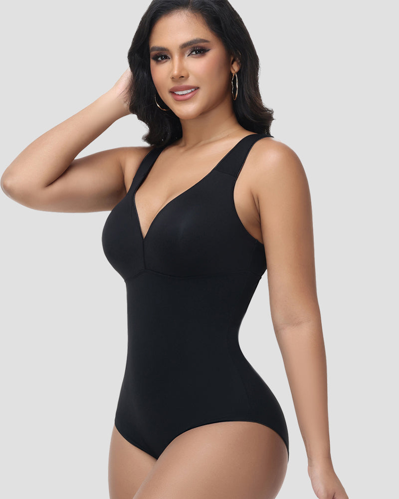 Shapshe® Body moldeador con escote en V, tirantes anchos y efecto abdomen plano