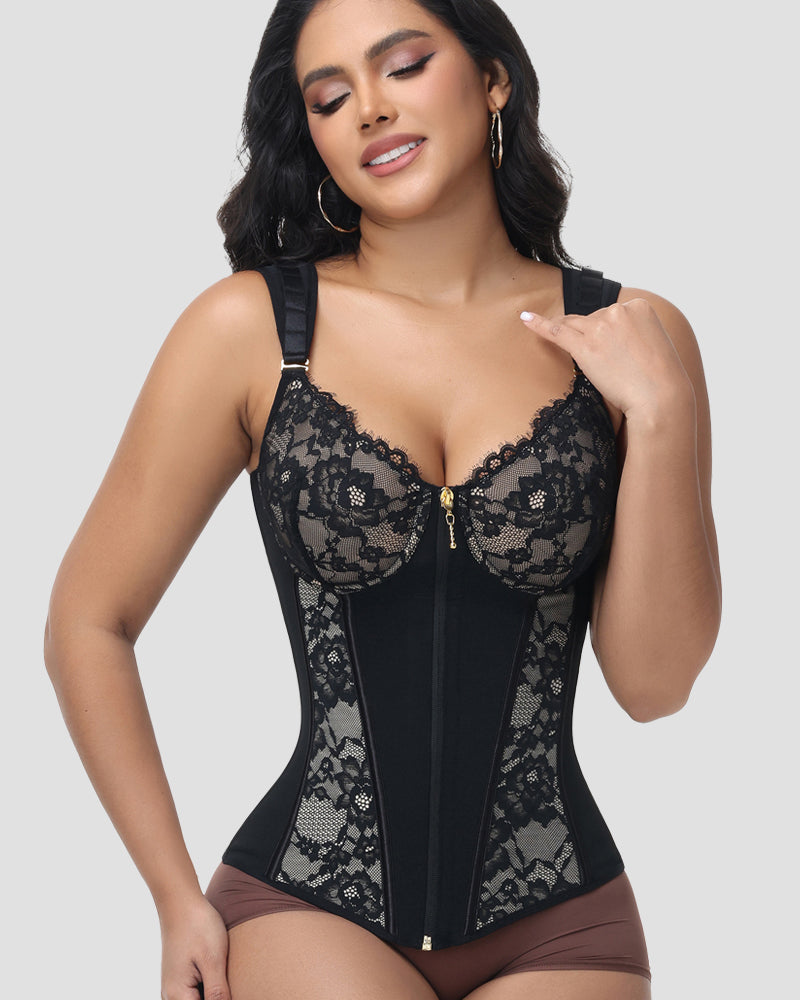 Shapshe® Fajas Colombianas Cinturilla Moldeadora de Encaje Floral para Abdomen