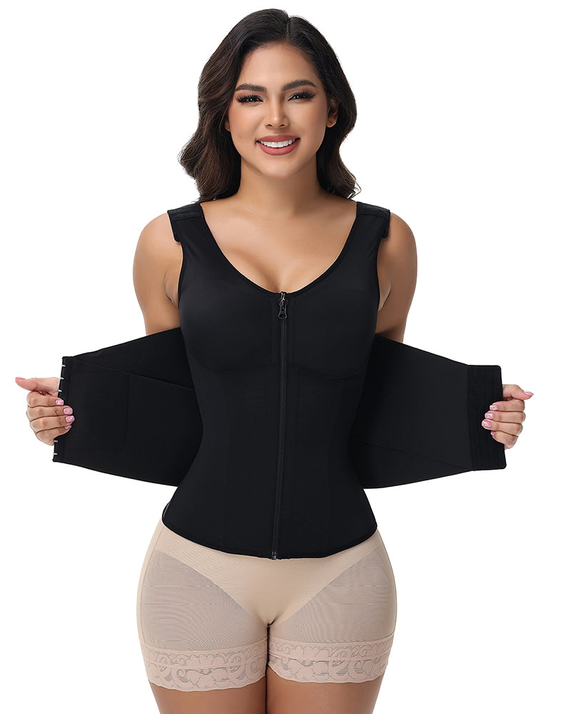Shapshe® Fajas Colombianas Chaleco Cinturilla de Doble Compresión