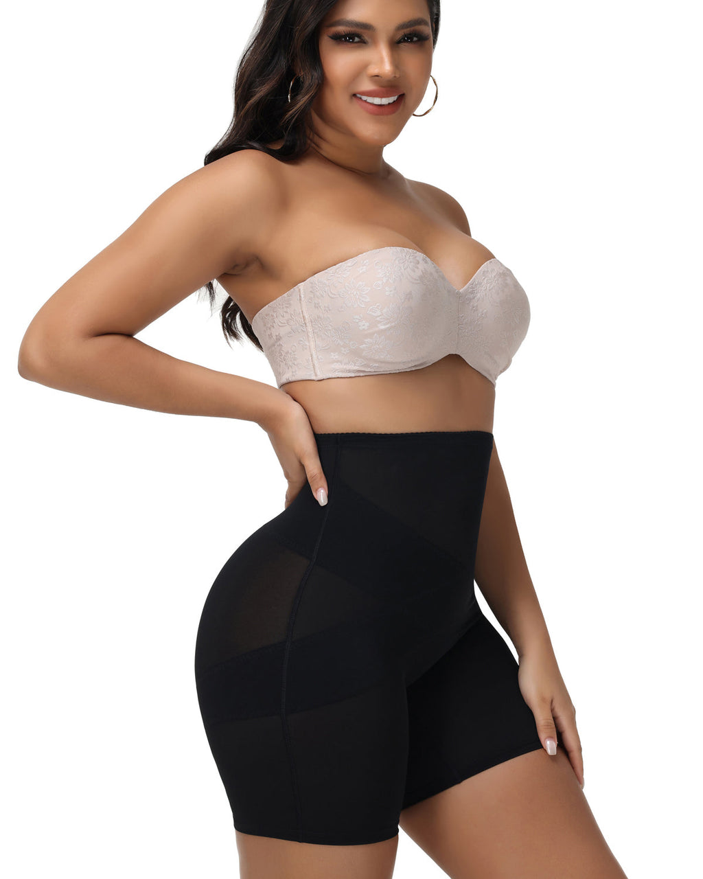 Shapshe® Shorts Moldeadores de Cintura Alta con Malla y Control Cruzado de Abdomen (Preventa)