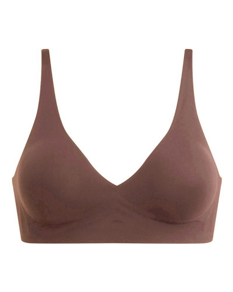 Brasier inalámbrico push up sin costuras con escote en V