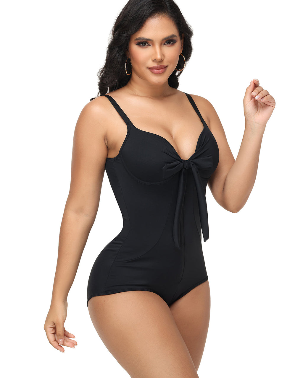 Shapshe® Traje de Baño Moldeador con Escote en V, Cierre y Lazo