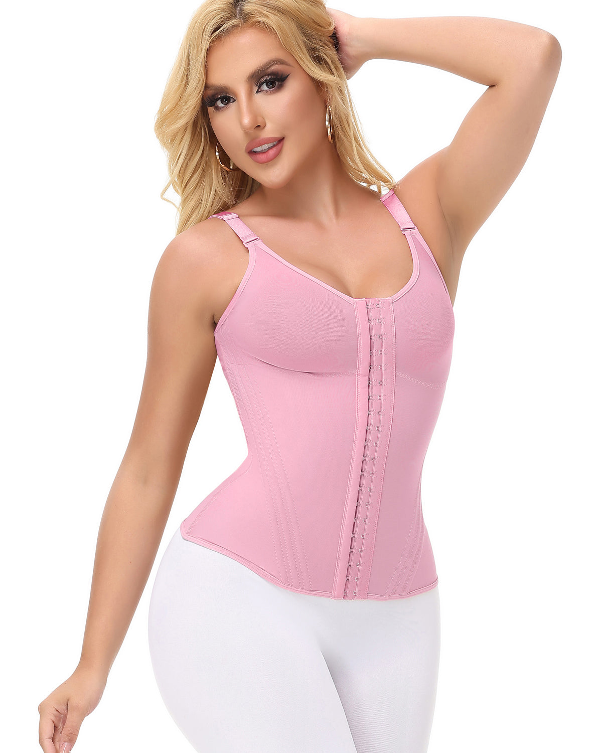 Shapshe® Fajas Colombianas Chaleco Cinturilla de Malla con Cobertores para Pezones