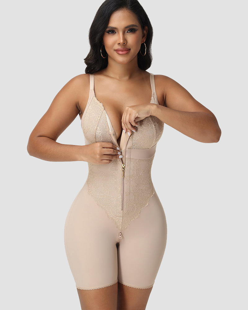 Moldeador Corporal Completo Shapshe® con Panel de Encaje y Cierre Frontal