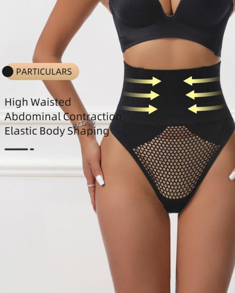 Faja Moldeadora Fina de Cintura Alta Hueca con Diseño para Abdomen en Estilo Tanga
