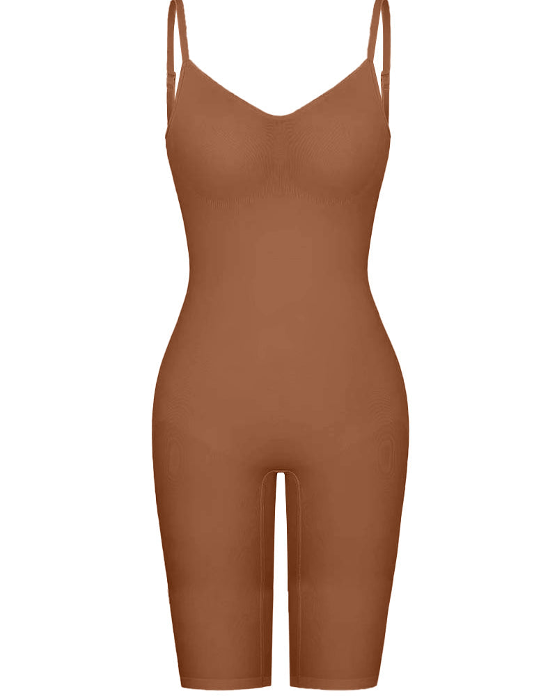 Body moldeador sin costuras, sin espalda, de longitud media con control de abdomen
