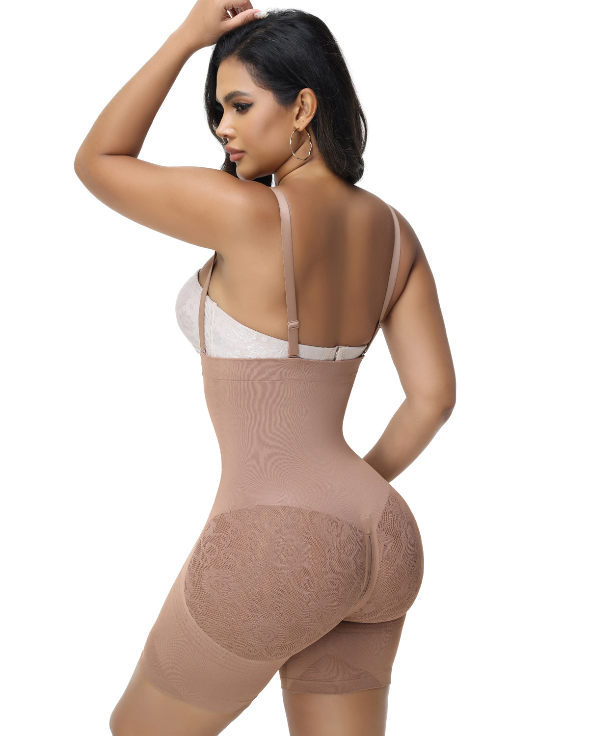 Shapshe® Shorts Moldeadores de Cintura Alta con Malla para Cadera y Cierre de Cremallera para Mujer