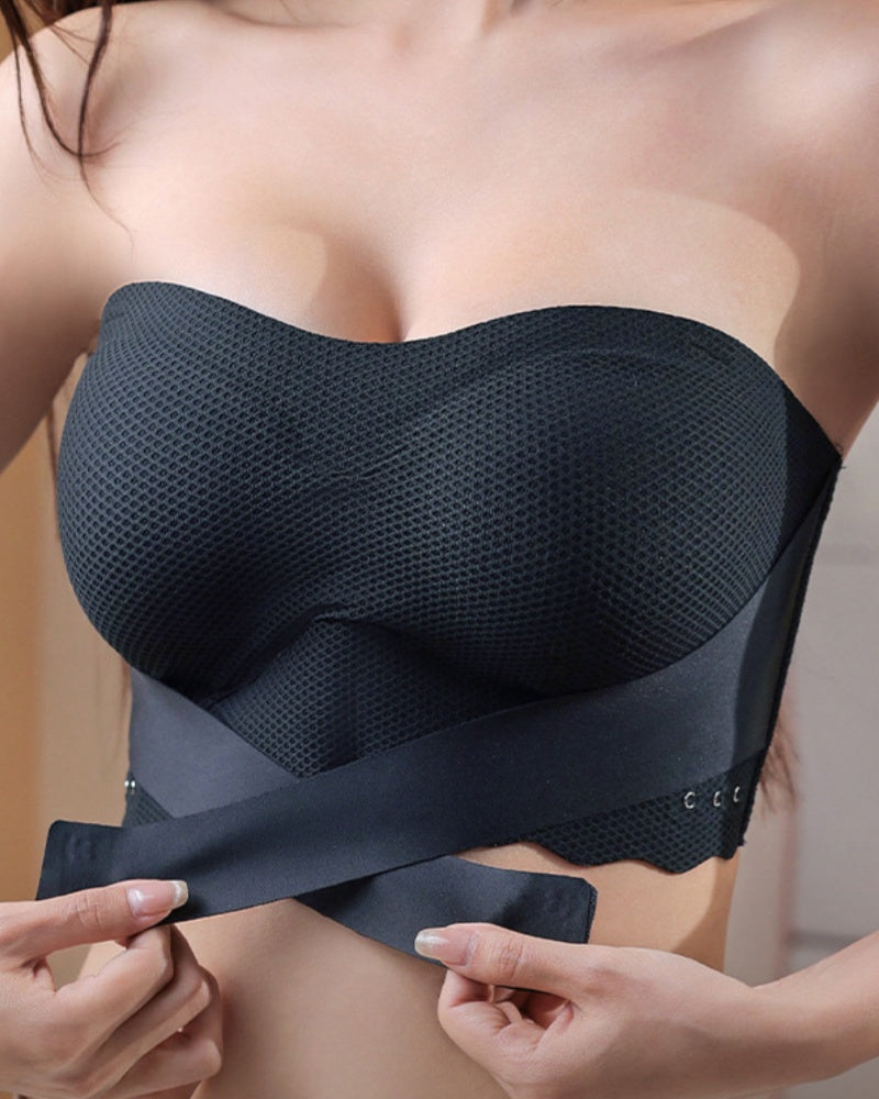 Sostén Bandeau Sin Costuras Transpirable Talla Grande Sin Tirantes Antideslizante