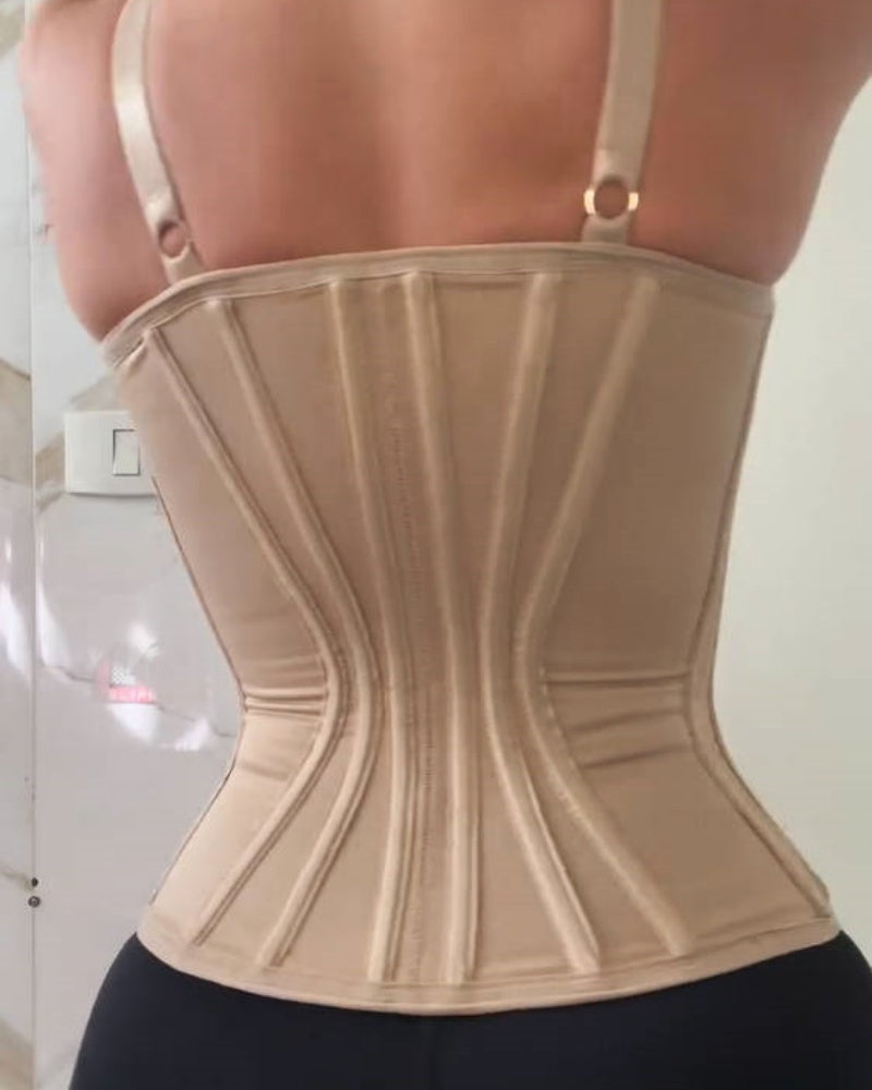 Corsé Colombiano con Aros y Encaje, Faja Moldeadora de Abdomen y Cintura