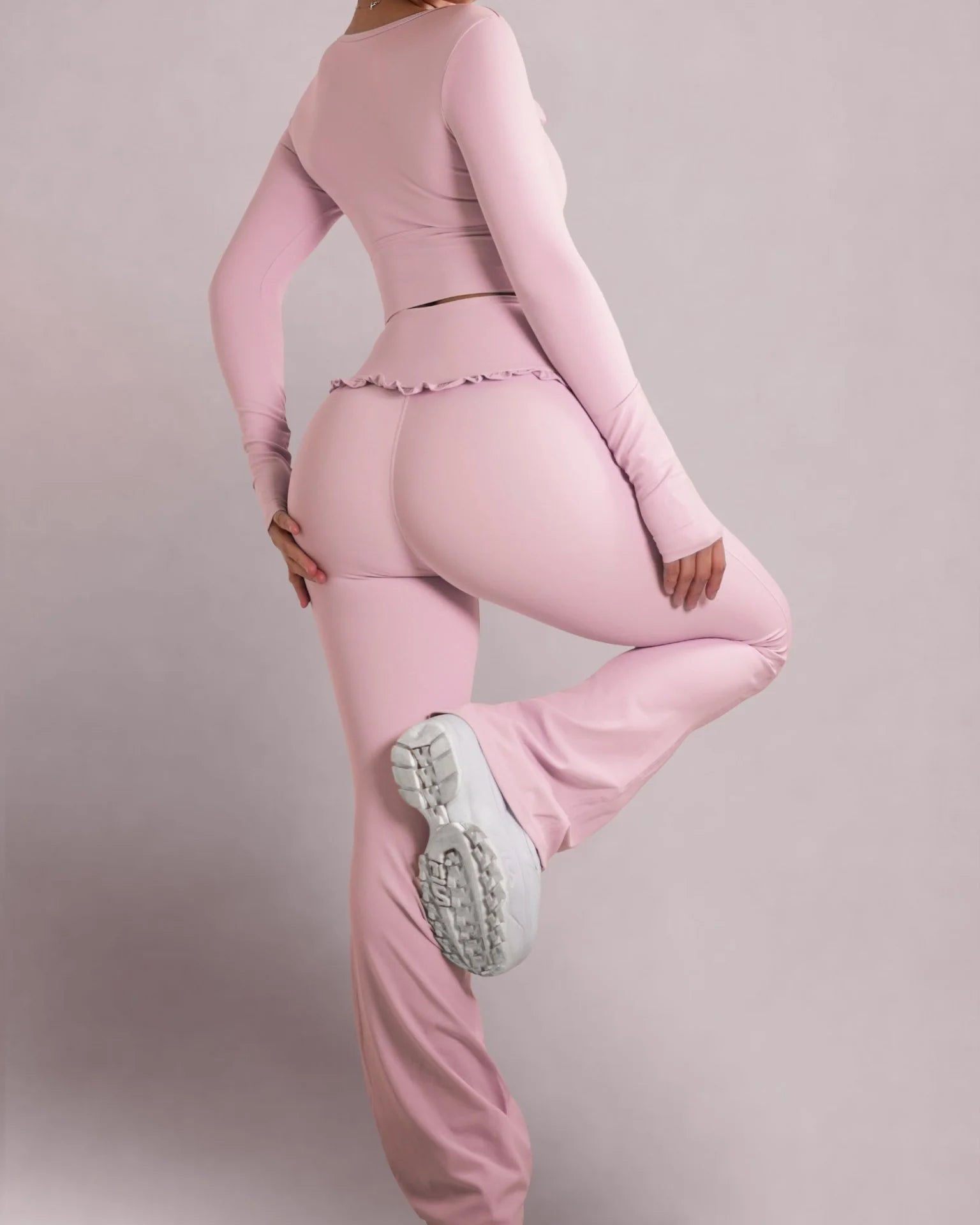 Leggings de Ballet con Volantes y Pierna Acampanada