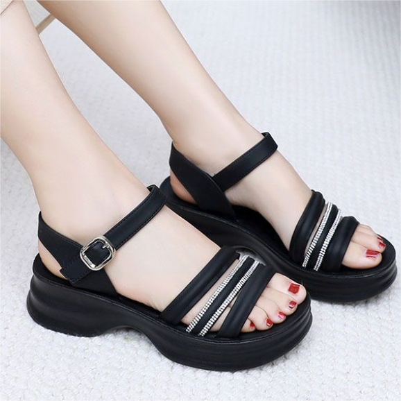 Sandalias de Tacón Cuña Suave Esencia Serenidad, Elegancia Cómoda Todo el Día