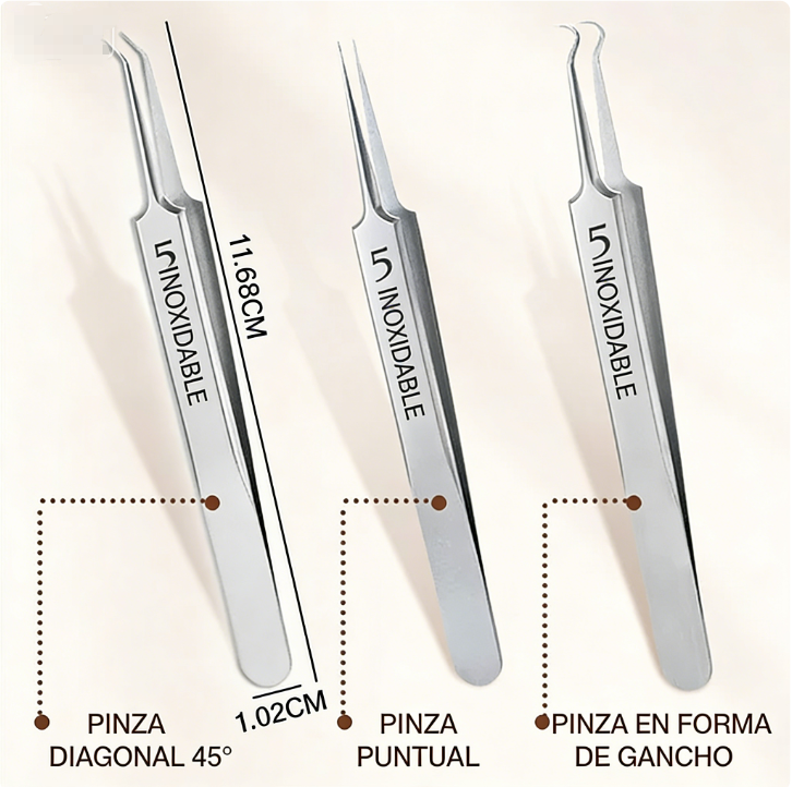 ✨🔥 Pinzas Extractoras de Puntos Negros de Acero Inoxidable 🖤💎 Precisas y seguras para una piel limpia y radiante 🌟🧖‍♀️