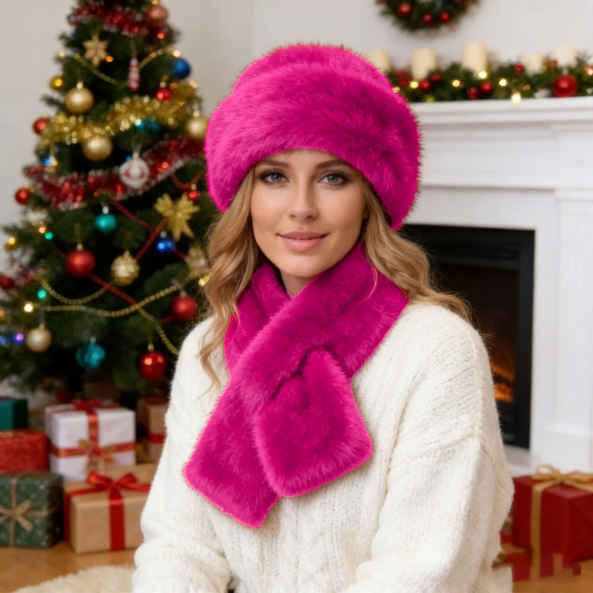 🔥 Sombrero Bucket de Peluche Cálido para Invierno ❄️ con Bufanda a Juego 🧣✨ ¡Perfecto para los días fríos! 🧸