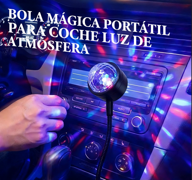 🌟 Luz Ambiental Portátil para Coche en Forma de Bola 🚗✨ ¡Ilumina tu viaje con estilo y comodidad! 💡🎶