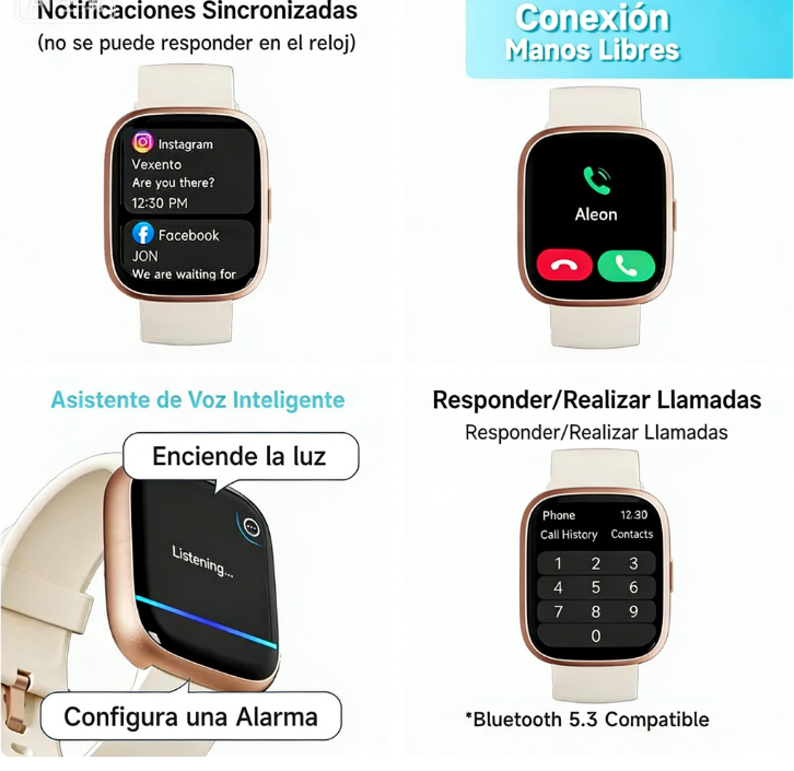 ⌚🌟 Reloj Inteligente Unisex: Llamadas, 100+ Modos Deportivos, Seguimiento del Sueño y Resistencia al Agua IP68 📱💪