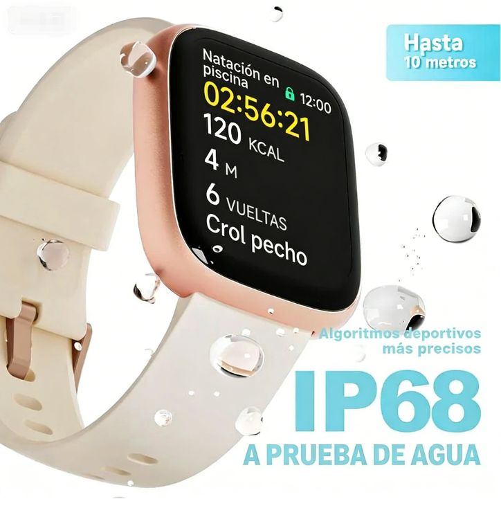 ⌚🌟 Reloj Inteligente Unisex: Llamadas, 100+ Modos Deportivos, Seguimiento del Sueño y Resistencia al Agua IP68 📱💪