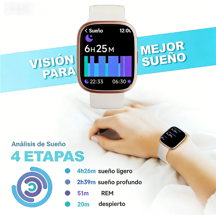 ⌚🌟 Reloj Inteligente Unisex: Llamadas, 100+ Modos Deportivos, Seguimiento del Sueño y Resistencia al Agua IP68 📱💪