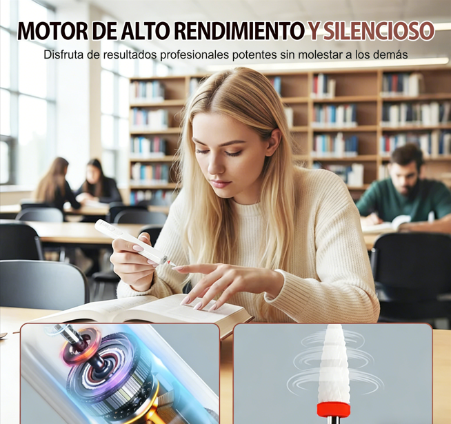 💅✨ Kit de Taladro de Uñas Eléctrico Recargable 6 en 1 – Portátil y Perfecto para un Manicura Profesional en Casa 🔋🌟