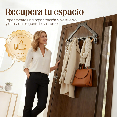 ⏰ ¡Oferta Limitada 50% OFF! 🚪✨ Sistema para Colgar Puertas sin Taladros – 6 Ganchos Extra Anchos, Organización Rápida y Fácil 🔧⚡