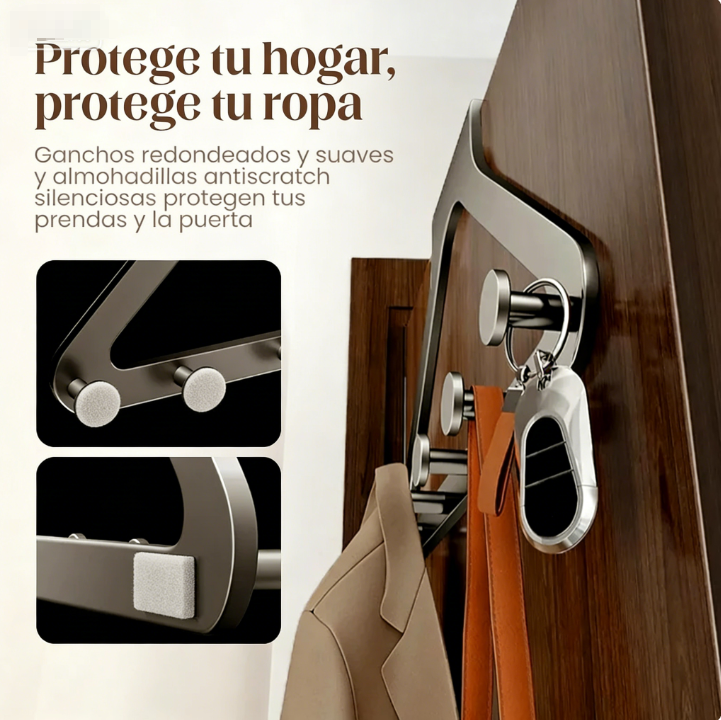 ⏰ ¡Oferta Limitada 50% OFF! 🚪✨ Sistema para Colgar Puertas sin Taladros – 6 Ganchos Extra Anchos, Organización Rápida y Fácil 🔧⚡