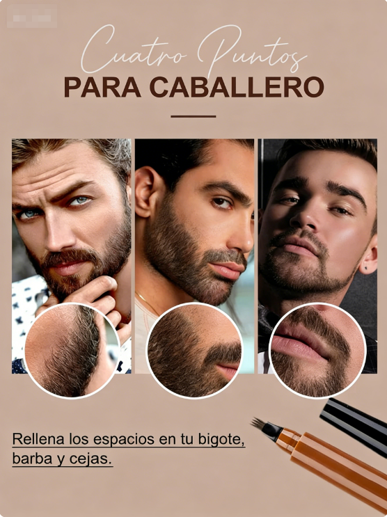 ✍️✨ Lápiz de Cejas y Barba de Cuatro Puntas Resistente al Agua – Precisión Natural y Definición Perfecta Todo el Día 💧🌟
