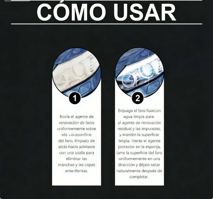 🚘 Líquido Restaurador de Faros Automotrices, Recubrimiento Cristalino Mejorado para Eliminar Opacidad