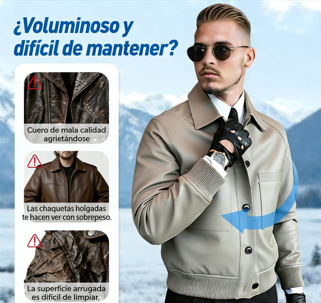 🧥✨ Chaqueta Clásica de Cuero Sintético para Hombre – Estilo Premium, Súper Duradera y Perfecta para Todo El Año 🔥💼