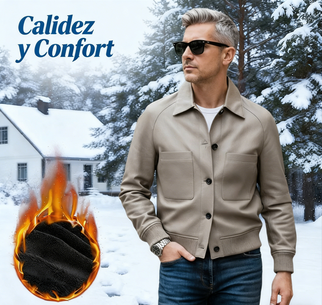 🧥✨ Chaqueta Clásica de Cuero Sintético para Hombre – Estilo Premium, Súper Duradera y Perfecta para Todo El Año 🔥💼