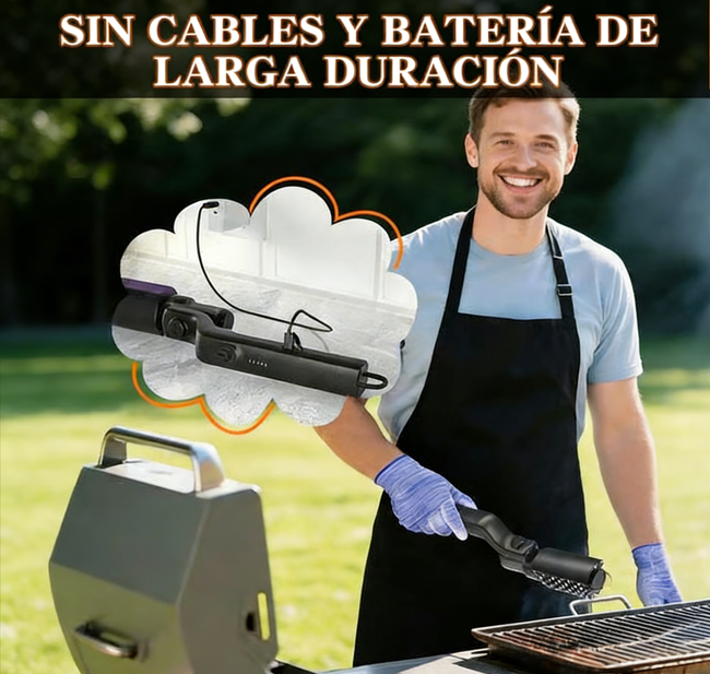🍖⚡ Cepillo Eléctrico Inalámbrico para Barbacoas – Limpieza Potente, Rápida y sin Esfuerzo para una Parrilla Impecable 🔥✨