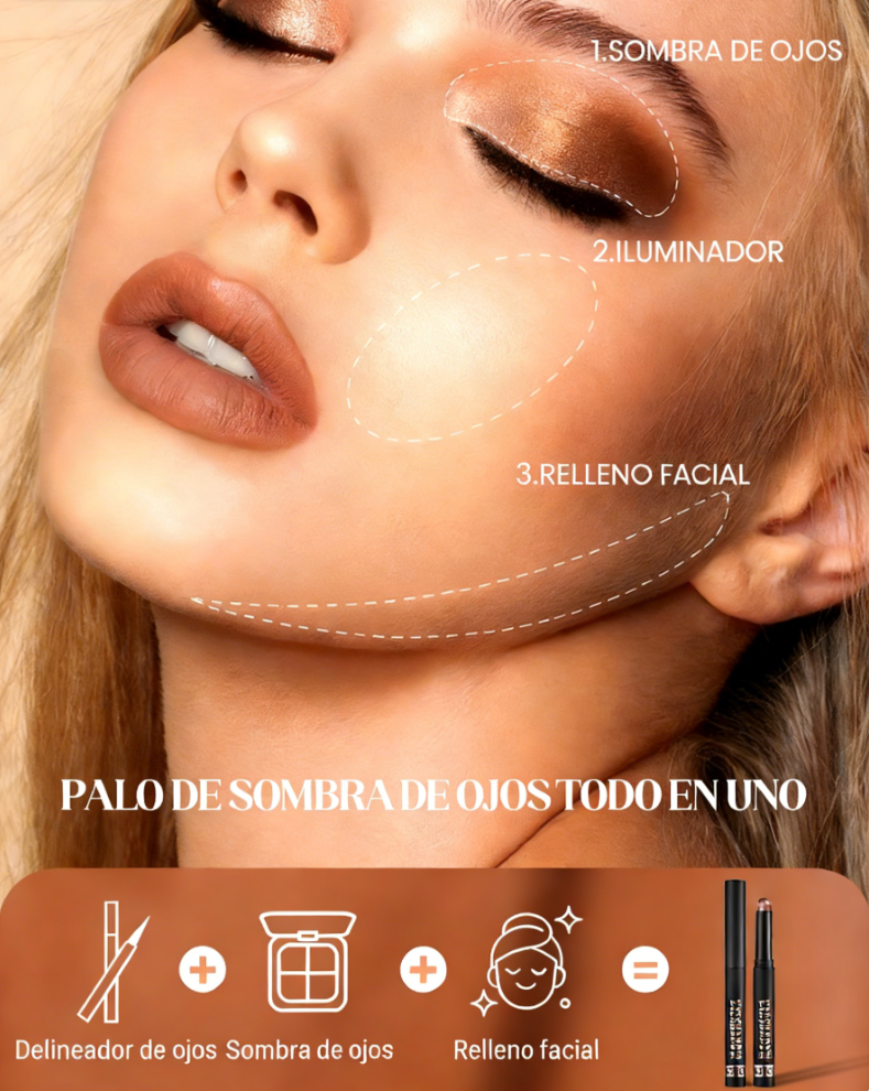 🌈💖 Palo de Sombra de Ojos con Purpurina de 8 Colores – Resistente al Agua, Larga Duración y Multiusos para un Maquillaje Brillante y Creativo ✨👁️
