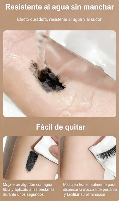 👁️✨ Máscara de Pestañas Impermeable y a Prueba de Manchas – Alarga, Riza y Dura Todo el Día para una Mirada Deslumbrante 💖🌟