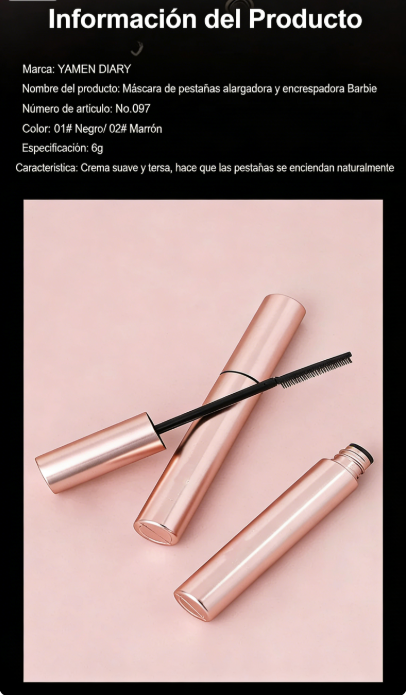 👁️✨ Máscara de Pestañas Impermeable y a Prueba de Manchas – Alarga, Riza y Dura Todo el Día para una Mirada Deslumbrante 💖🌟