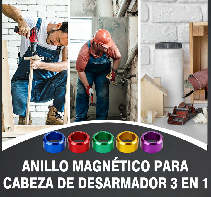 🛠️✨ Anillo Magnético con Cabezal de Destornillador 3 en 1 – Herramienta Innovadora para Fácil Acceso y Mayor Eficiencia en tus Proyectos 🔩💥