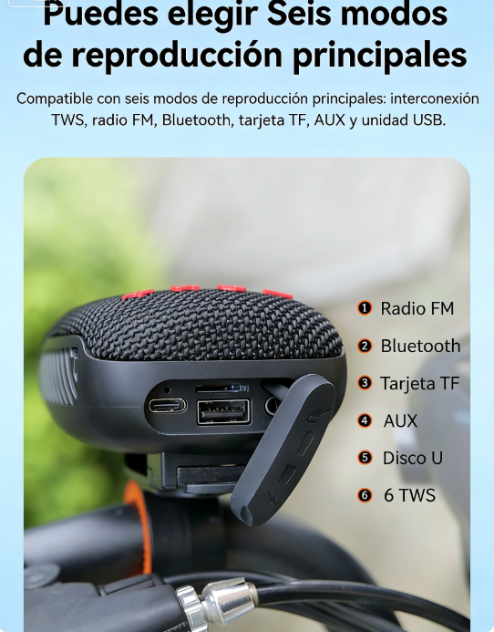 🔊🚴‍♂️ ¡OFERTA 50% OFF! Altavoz Bluetooth para Bicicleta con Soporte y Sonido Estéreo
