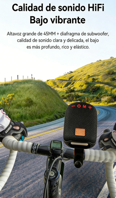 🔊🚴‍♂️ ¡OFERTA 50% OFF! Altavoz Bluetooth para Bicicleta con Soporte y Sonido Estéreo