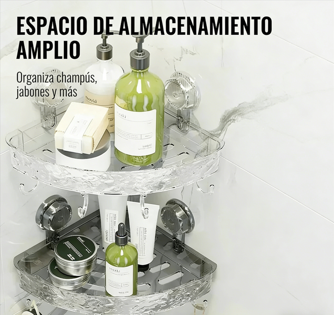 🚿✨ Soporte de Ducha de Pared con Ventosa y Ganchos – Práctico y Resistente para Organizar tu Espacio en el Baño 💧🛁