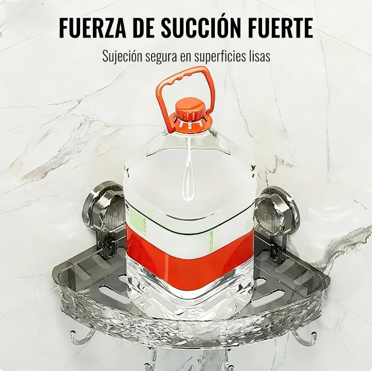 🚿✨ Soporte de Ducha de Pared con Ventosa y Ganchos – Práctico y Resistente para Organizar tu Espacio en el Baño 💧🛁