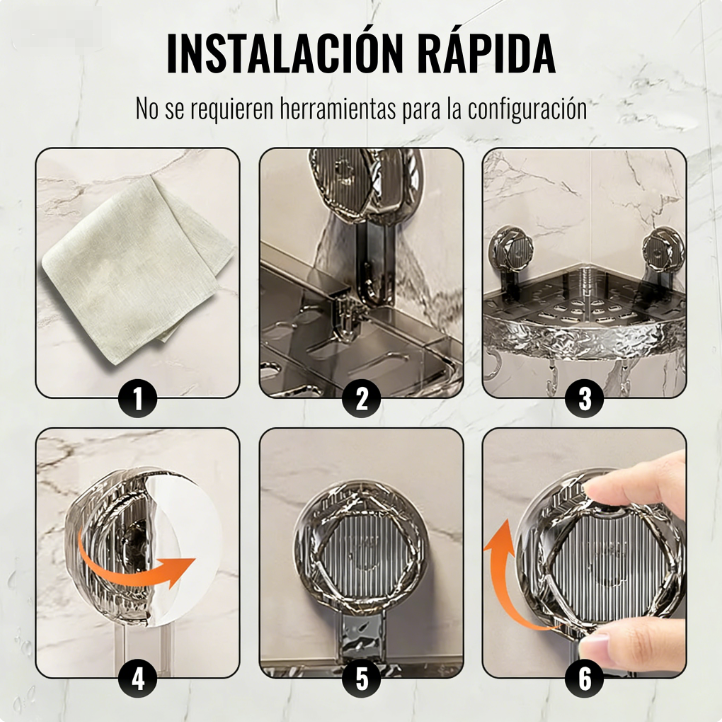 🚿✨ Soporte de Ducha de Pared con Ventosa y Ganchos – Práctico y Resistente para Organizar tu Espacio en el Baño 💧🛁
