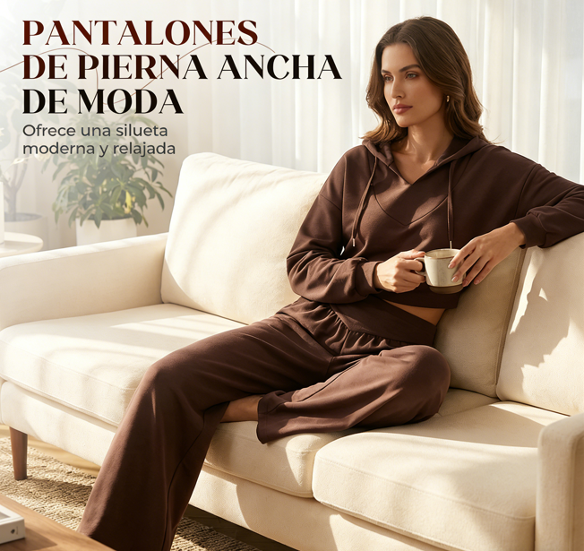 👚 Conjunto de Sudadera con Capucha V y Pantalones para Mujer – Comodidad y Estilo Casual para Todos los Días ✨💖