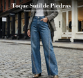 👖 Vaqueros de Pierna Ancha con Pedrería para Mujer – Estilo Único y Elegante para Cada Ocasión ✨💎