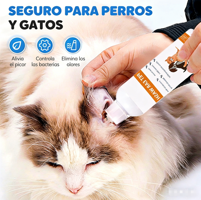 🐾 Limpiador de Oídos para Mascotas – Fórmula Suave con Aloe Calmante para Perros y Gatos, Previene Infecciones y Malos Olores 🌿👂