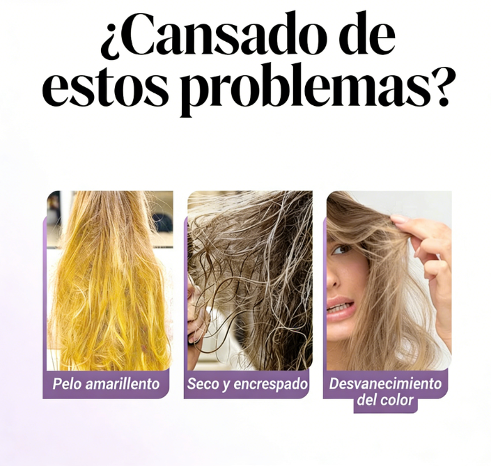💜 Máscara Capilar Violeta Anti-Amarillamiento – ¡Elimina los Reflejos Rojos y Devuelve el Brillo Natural! ✨🌿
