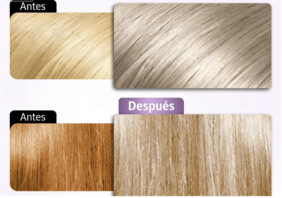 💜 Máscara Capilar Violeta Anti-Amarillamiento – ¡Elimina los Reflejos Rojos y Devuelve el Brillo Natural! ✨🌿