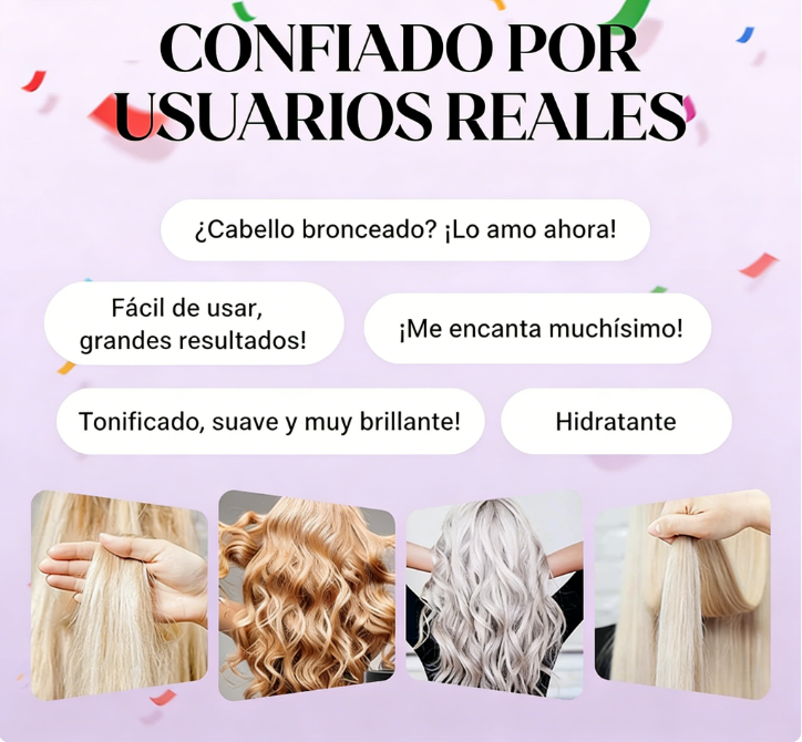 💜 Máscara Capilar Violeta Anti-Amarillamiento – ¡Elimina los Reflejos Rojos y Devuelve el Brillo Natural! ✨🌿