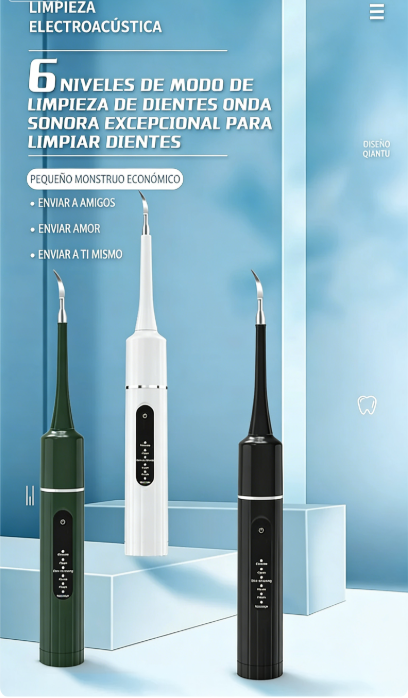 🦷✨ Limpiador Dental Ultrasónico 5 en 1 – 3 Velocidades Ajustables para Limpieza Profunda y Suave 💦📦