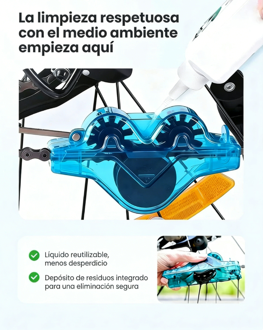 🚴‍♂️ Limpiador de Cadenas de Bicicleta – Elimina Grasa Incrustada, Limpia los Eslabones Internos y Diseño Ergonómico Fácil de Usar 🧽✨